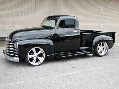 Lowered 1949 Chevrolet Pickup on air for sale