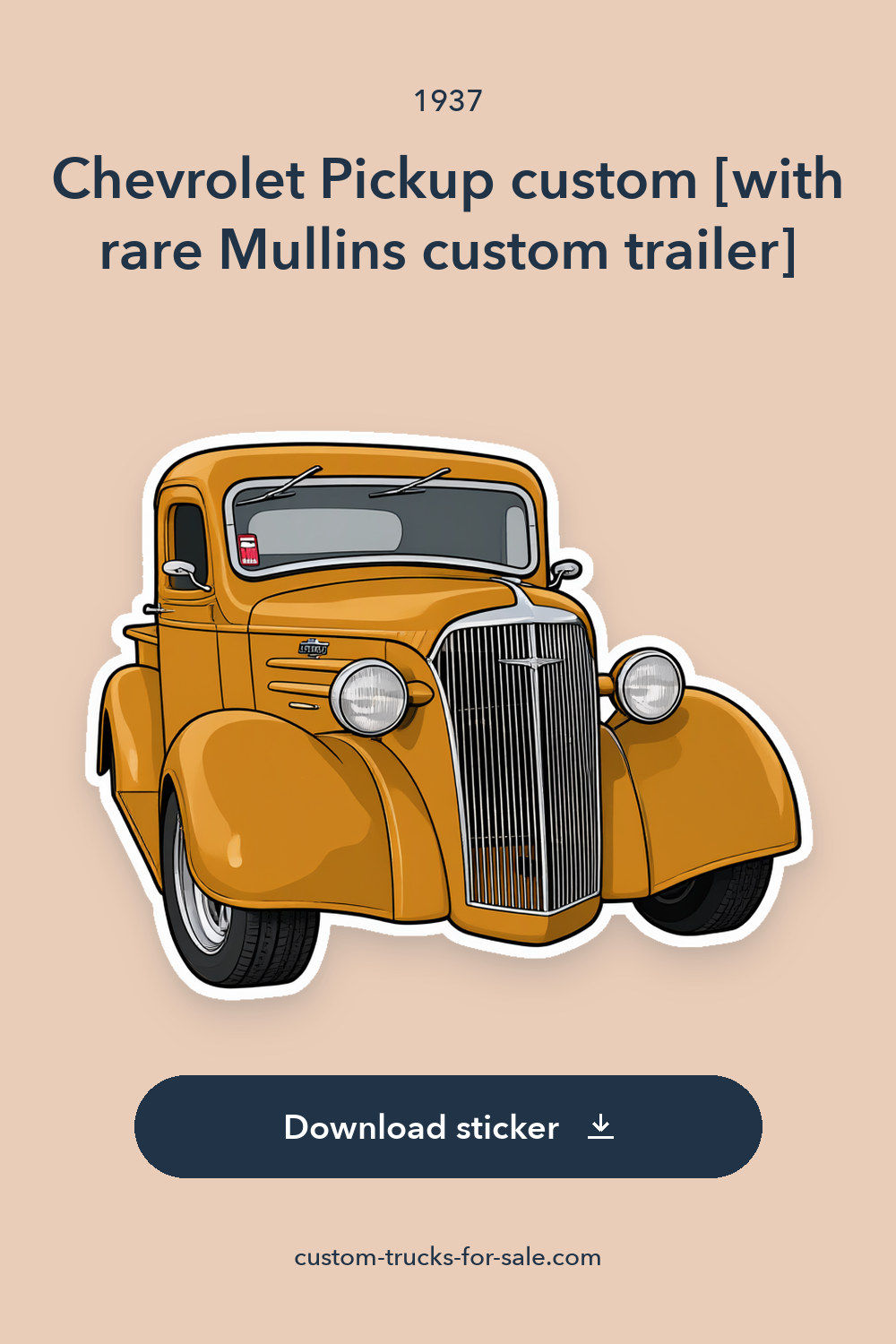 1937 Chevrolet Pickup custom [with rare Mullins custom trailer] sticker preview