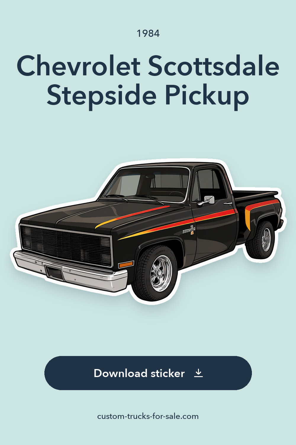 1984 Chevrolet Scottsdale Stepside Pickup sticker preview