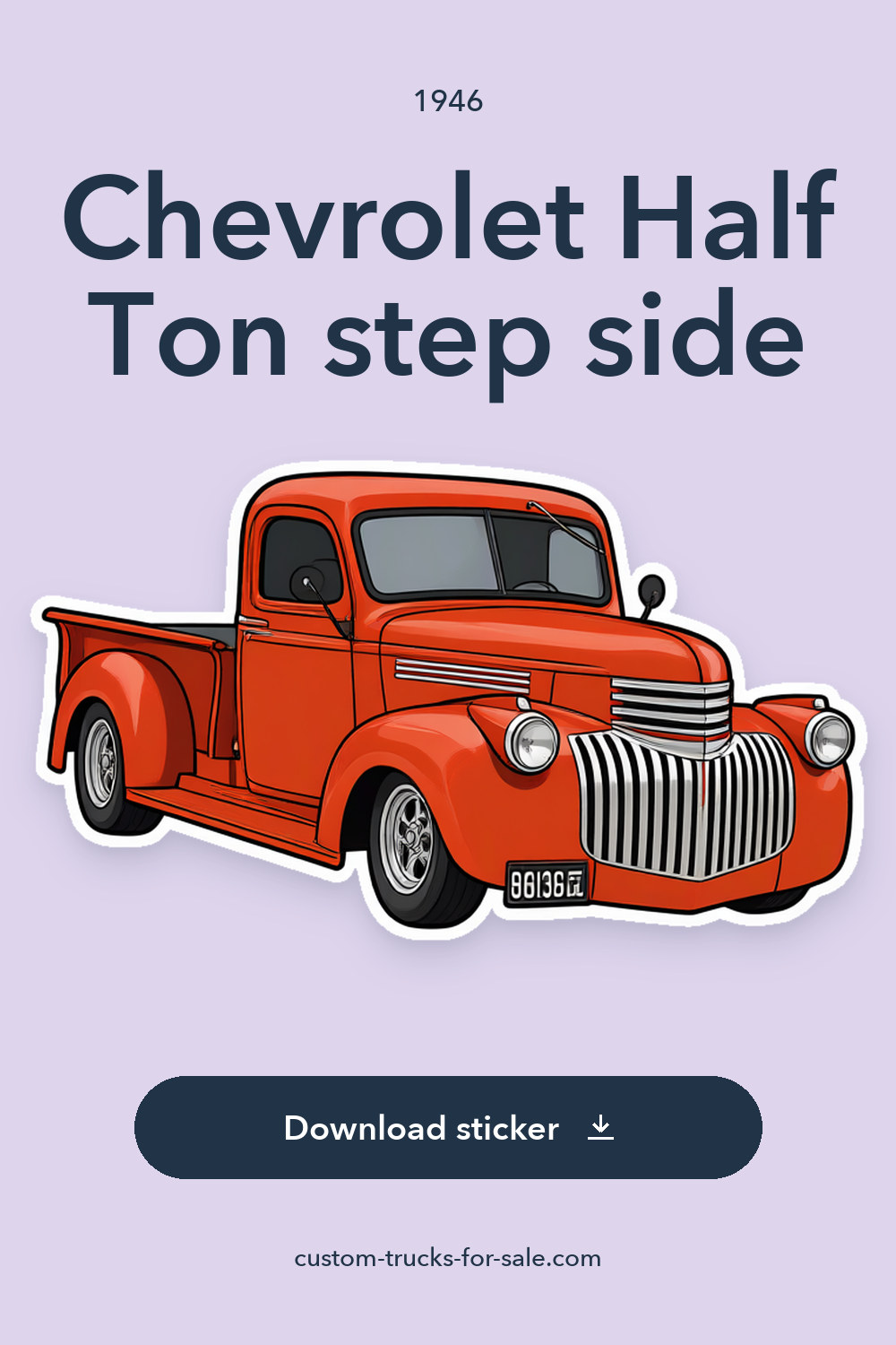 1946 Chevrolet Half Ton step side sticker preview