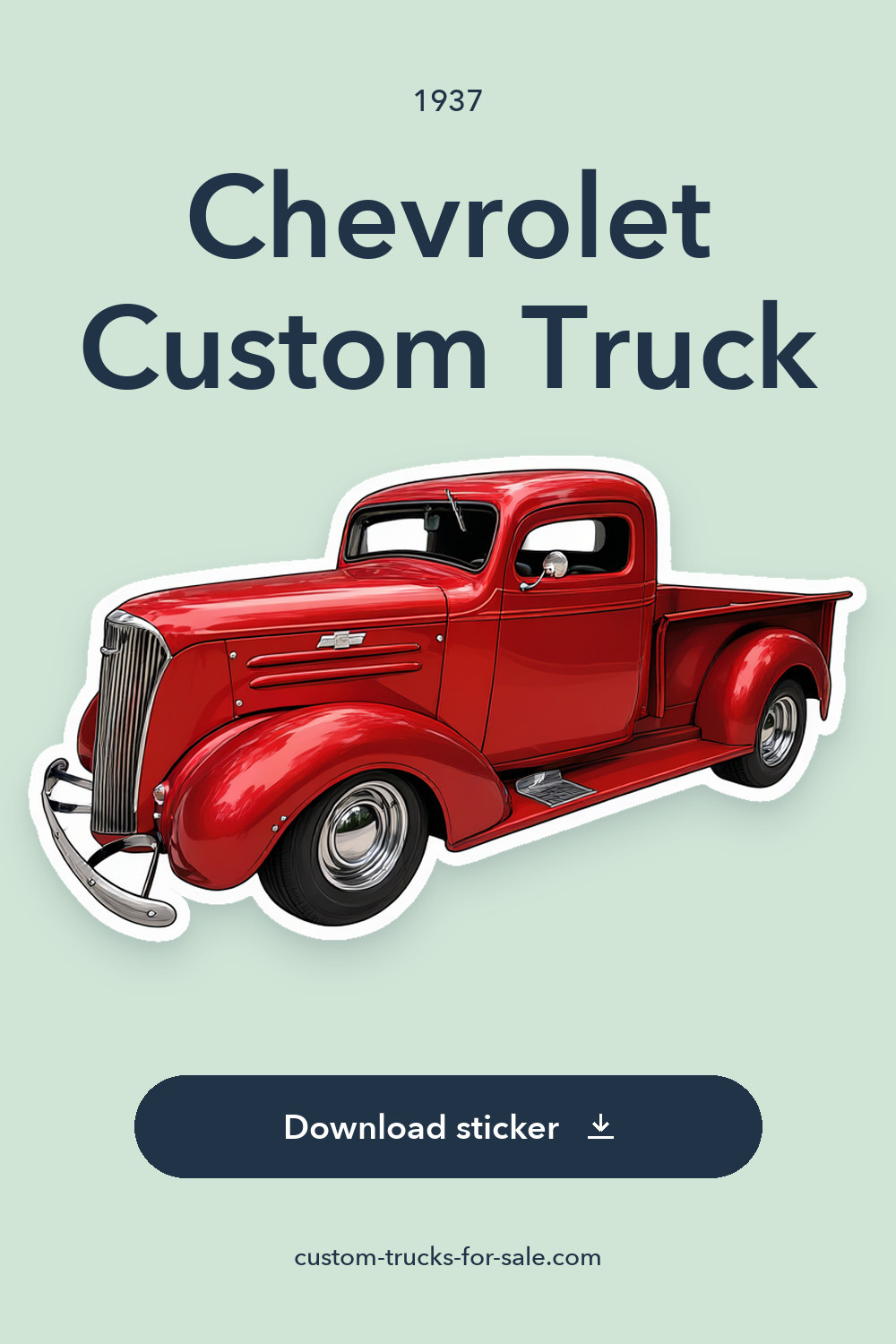 1937 Chevrolet Custom Truck sticker preview