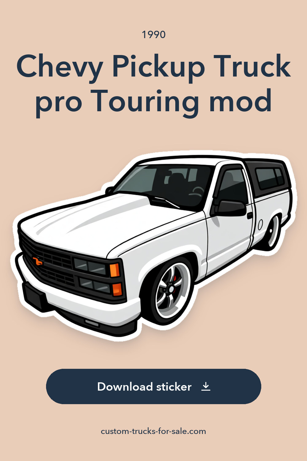 1990 Chevy Pickup Truck pro Touring mod sticker preview