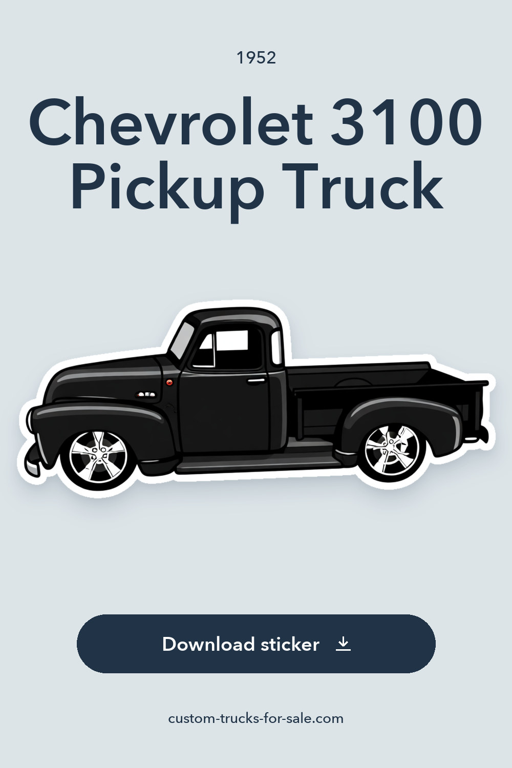 1952 Chevrolet 3100 Pickup Truck sticker preview
